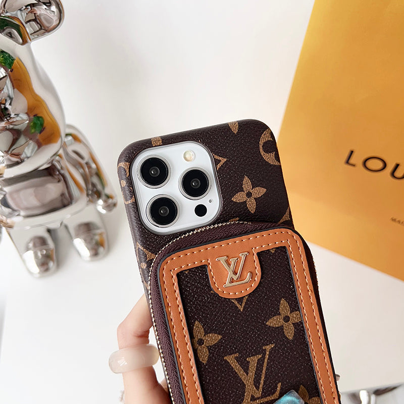 Lou GG Card Holder Chain iPhone Case - Bestocase