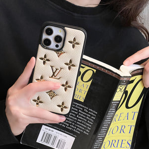 Lou Gold Leather iPhone Case - Bestocase