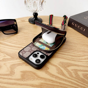 Lou GG Card Holder Chain iPhone Case - Bestocase