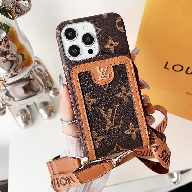 Lou GG Card Holder Chain iPhone Case - Bestocase