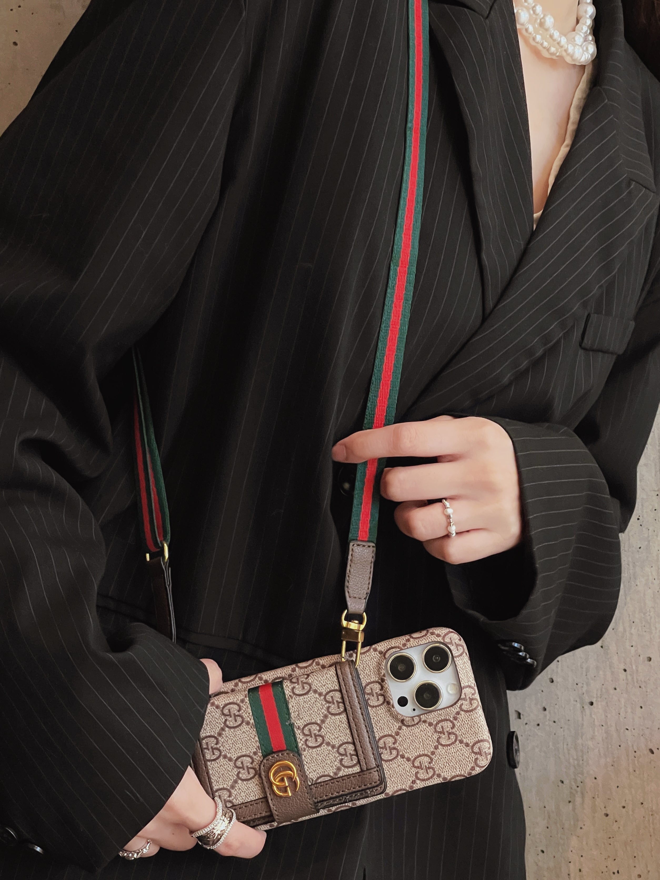 GG Card Bag Crossbody iPhone Case - Bestocase