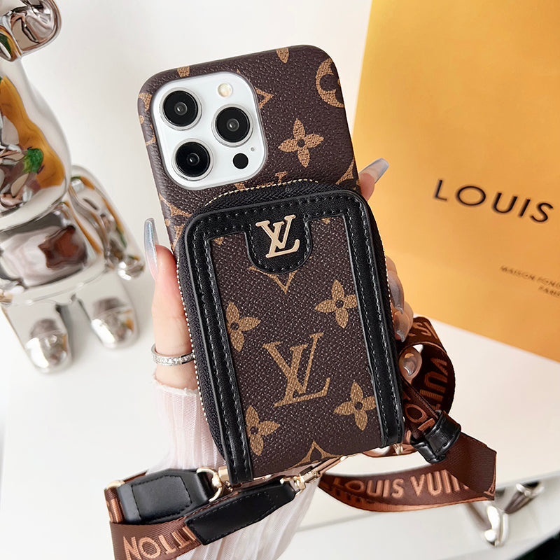 Lou GG Card Holder Chain iPhone Case - Bestocase