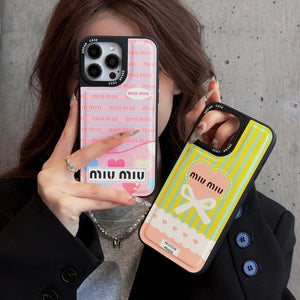 Miu Green & Pink Leather iPhone Case - Bestocase