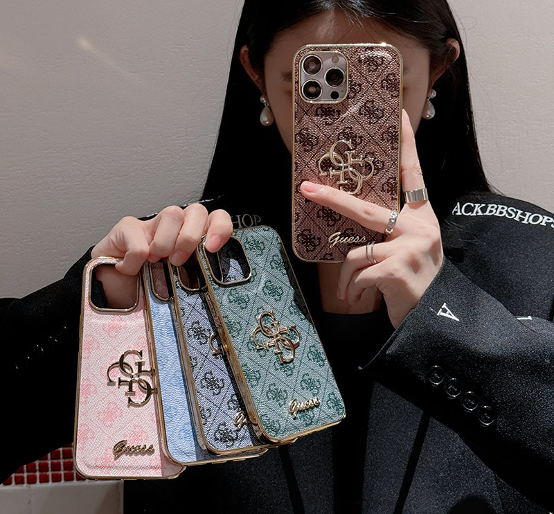 Gue Gold Logo Leather iPhone Case mysite