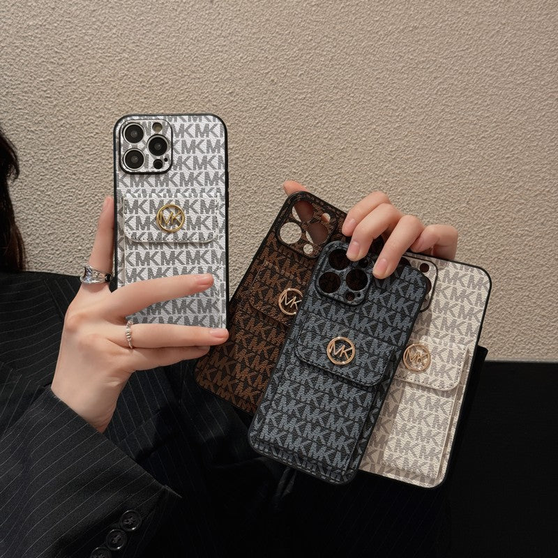 MK Card Bag Gold iPhone Case - Bestocase