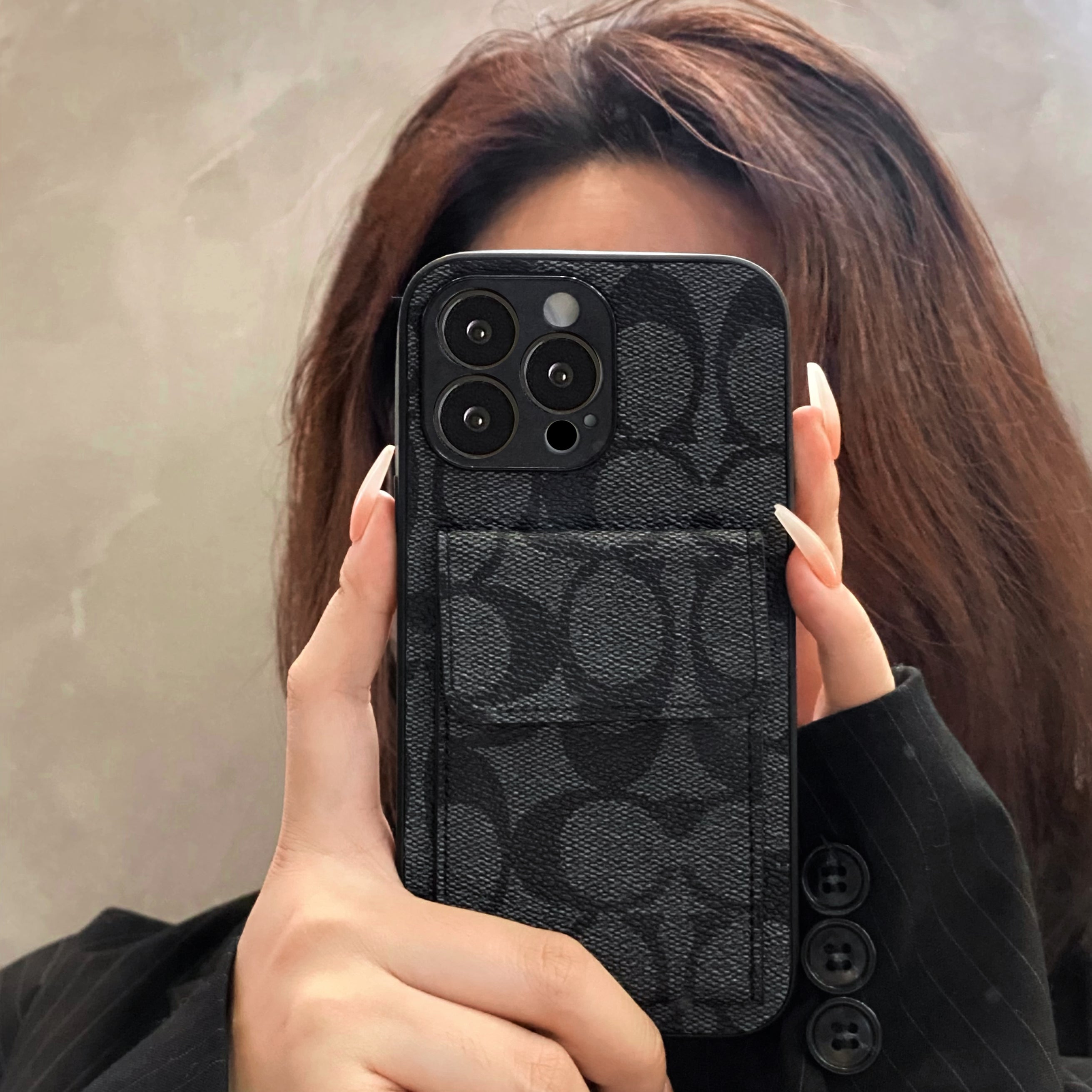 Coach iPhone Case With  Wallet Black-HP240513 mysite