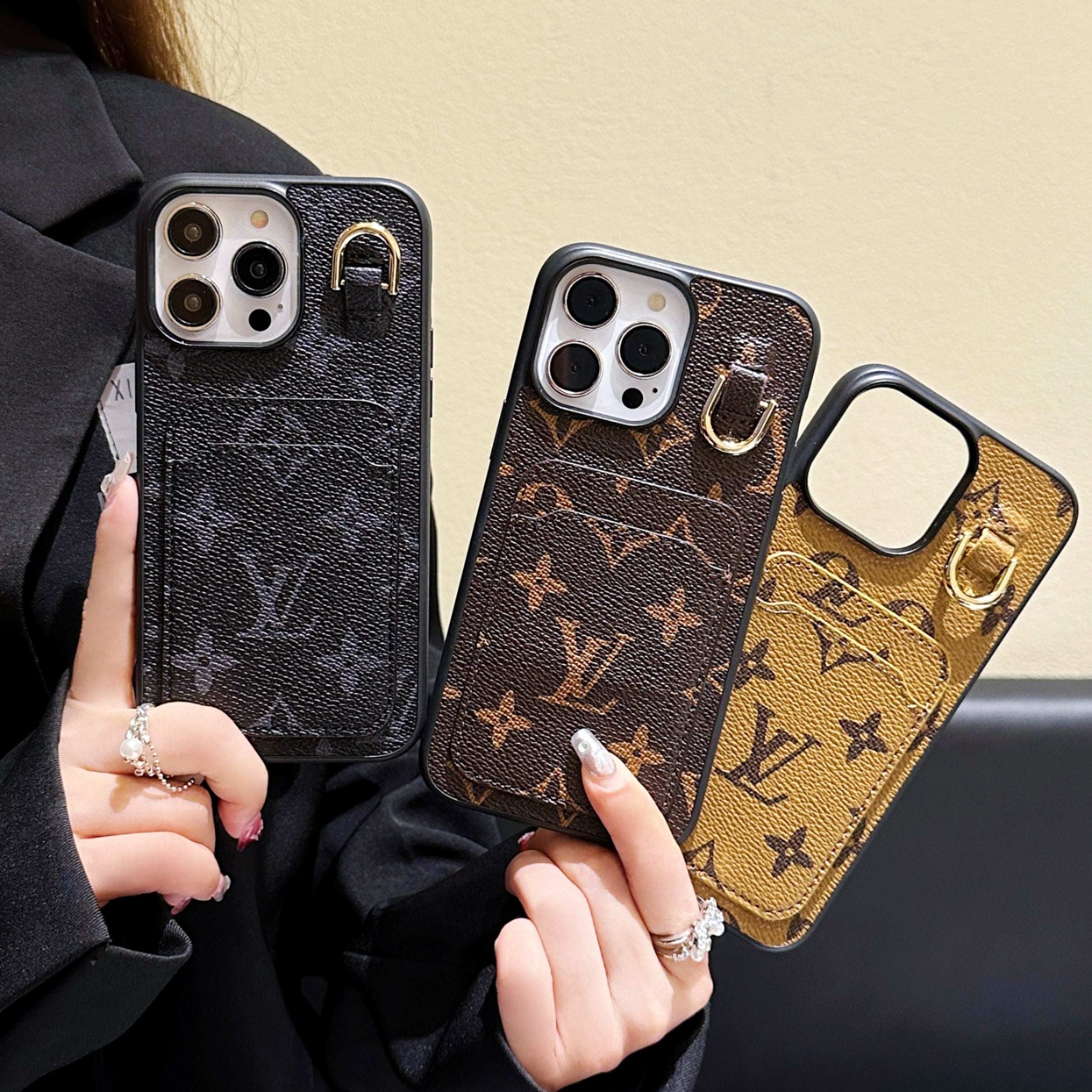 Lou Card Holder Leather iPhone Case - Bestocase