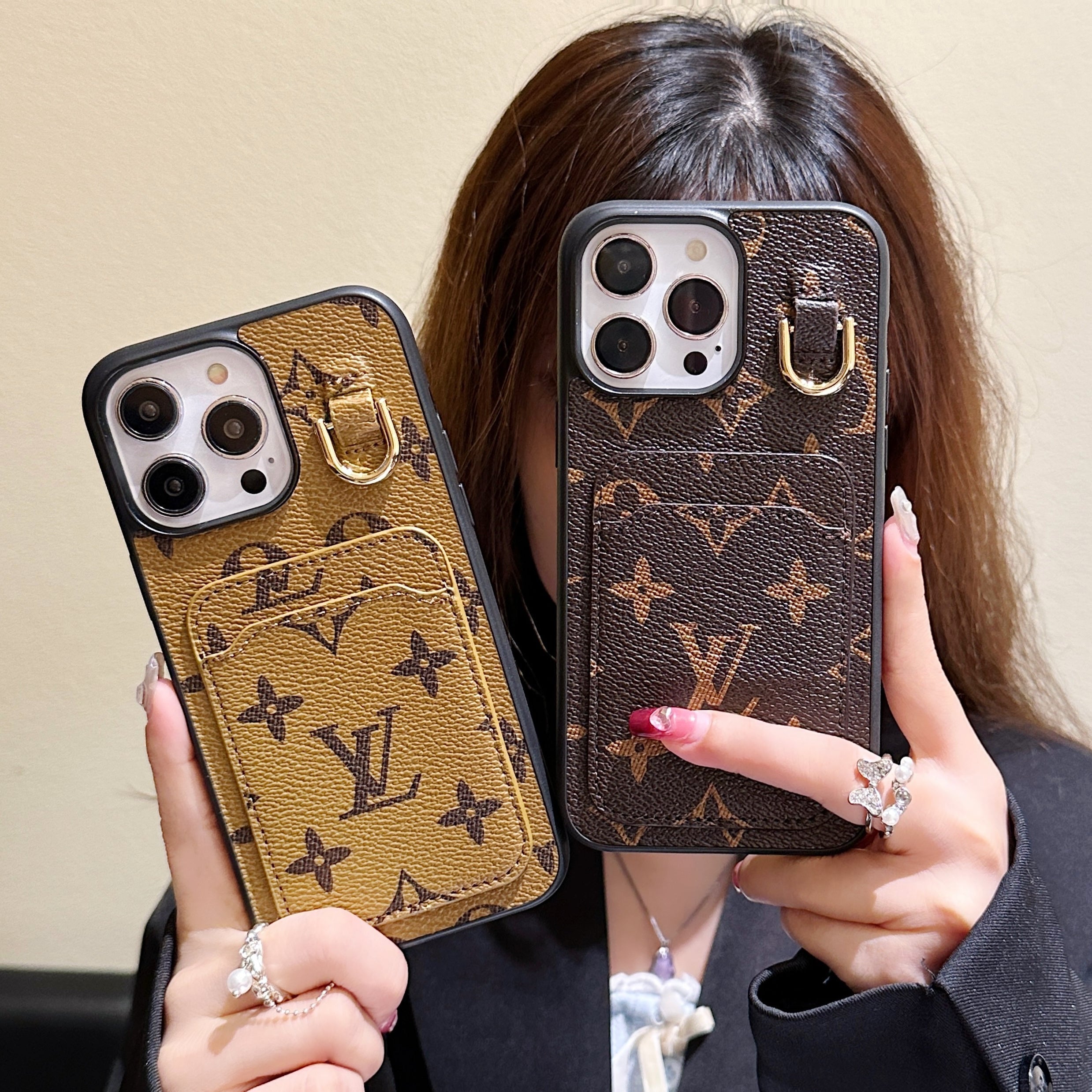Lou Card Holder Leather iPhone Case - Bestocase