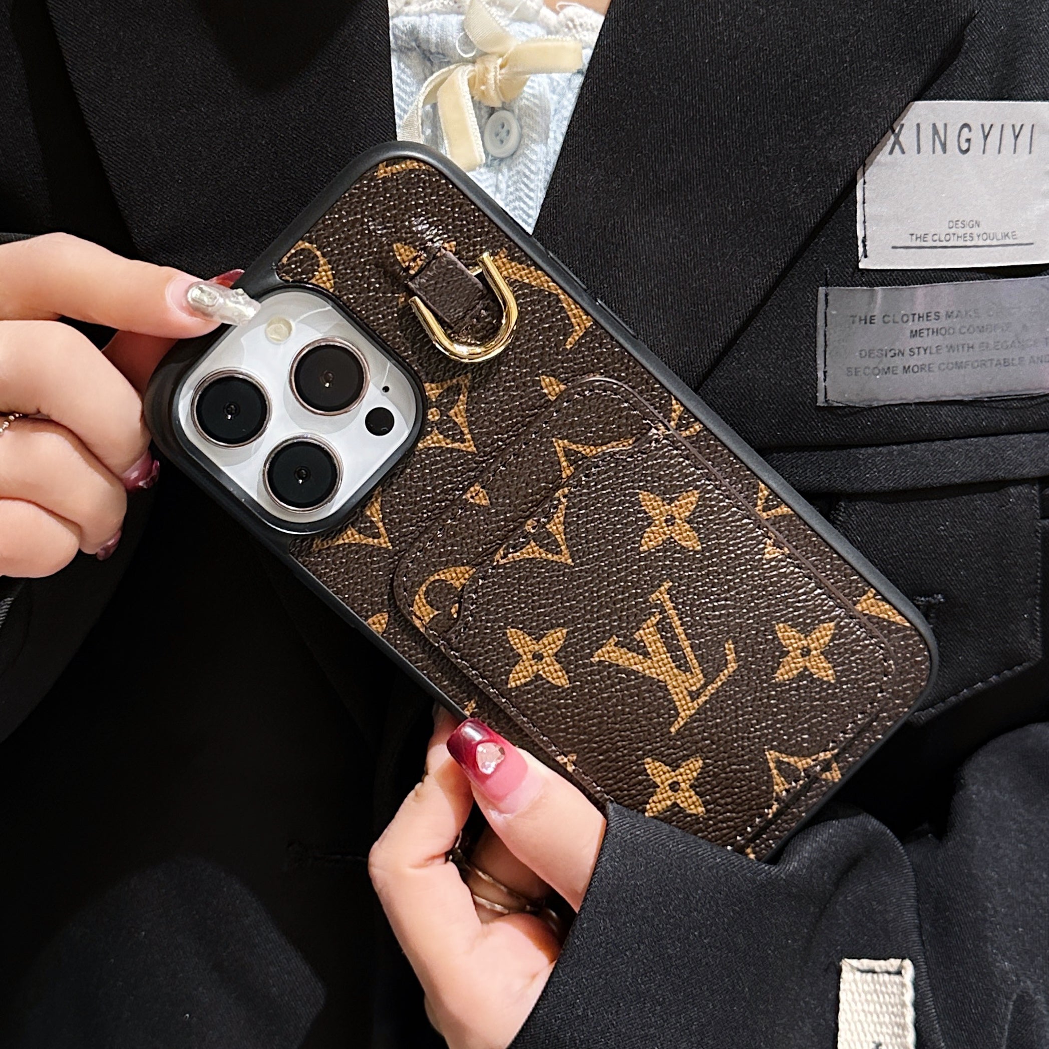 Lou Card Holder Leather iPhone Case - Bestocase