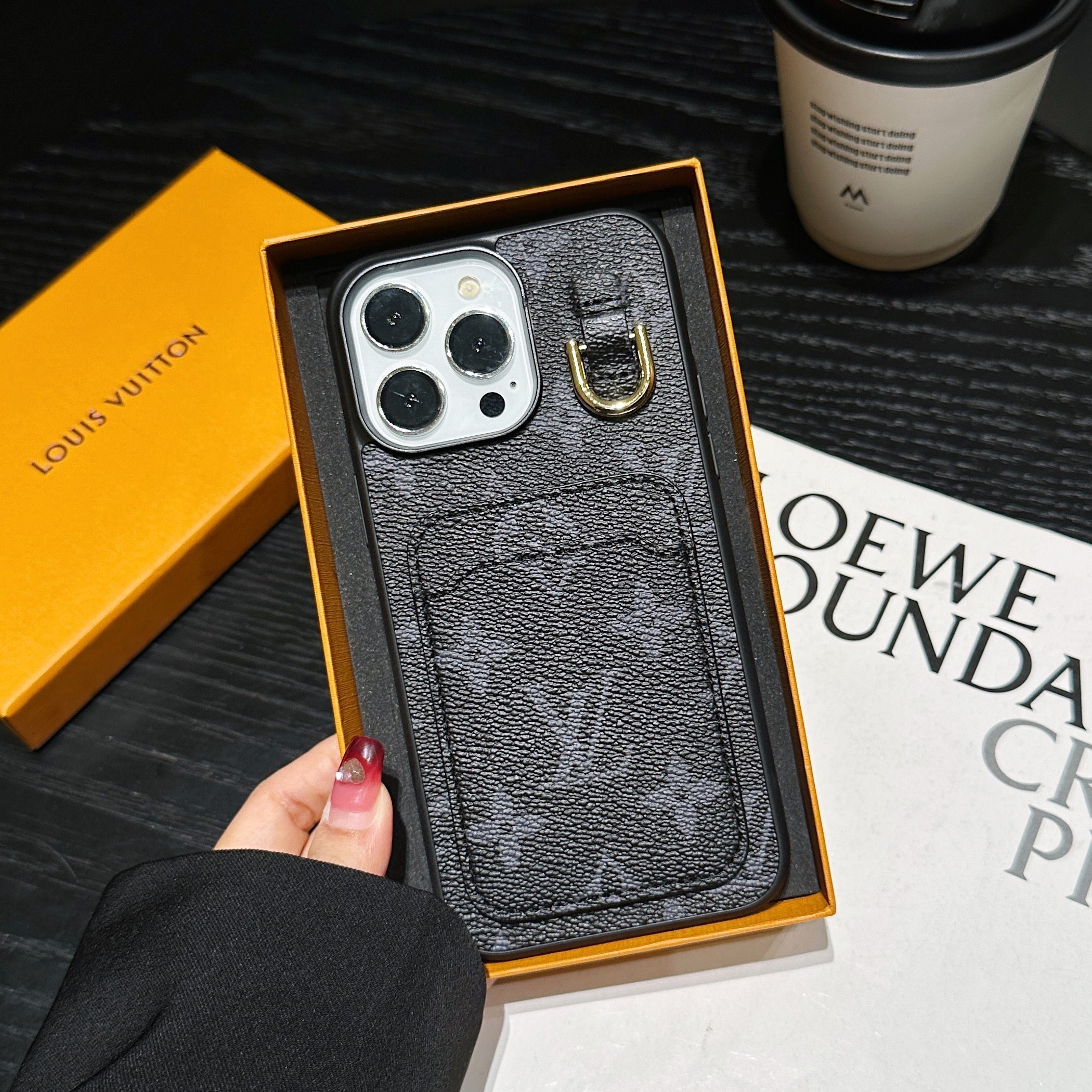 Lou Card Holder Leather iPhone Case - Bestocase