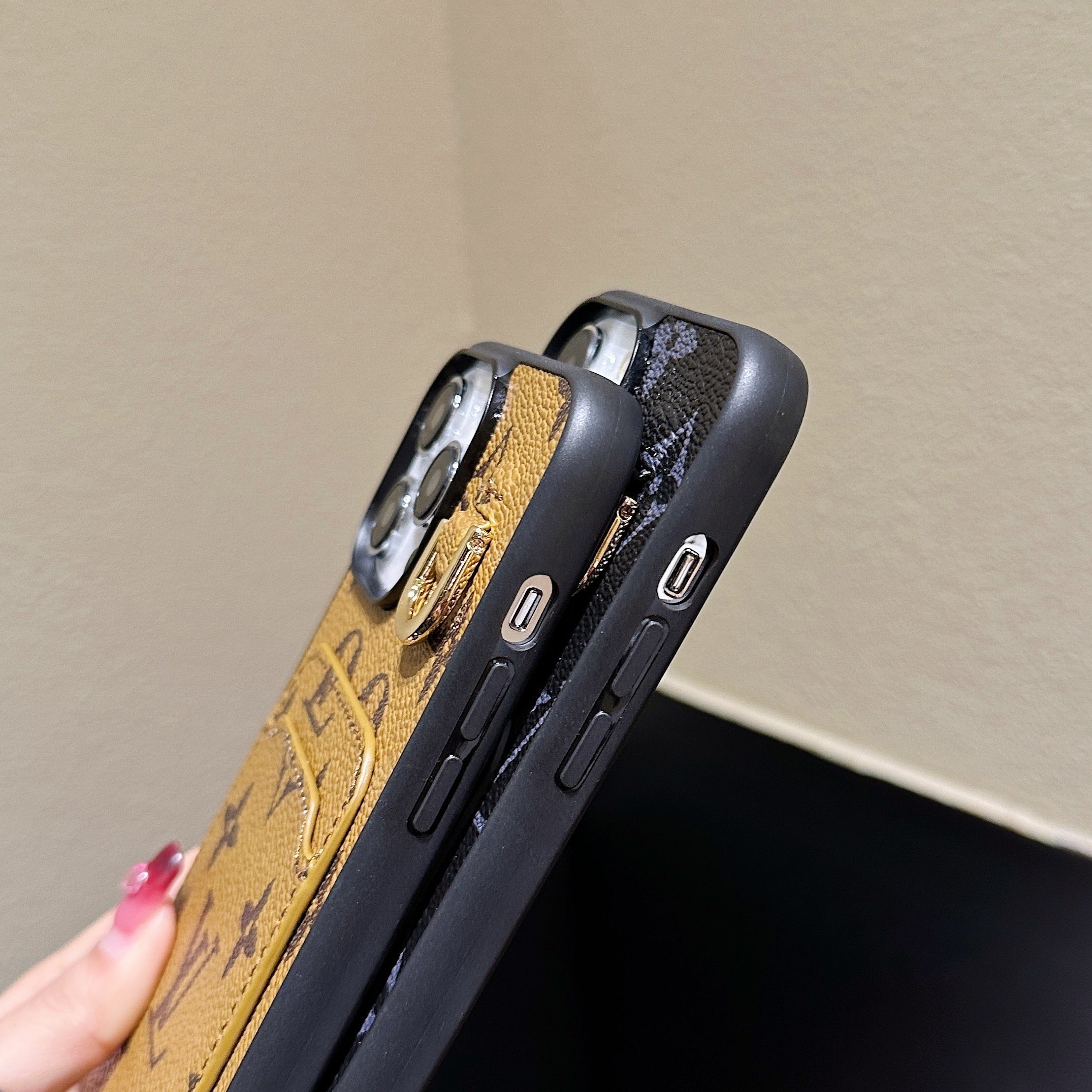 Lou Card Holder Leather iPhone Case - Bestocase
