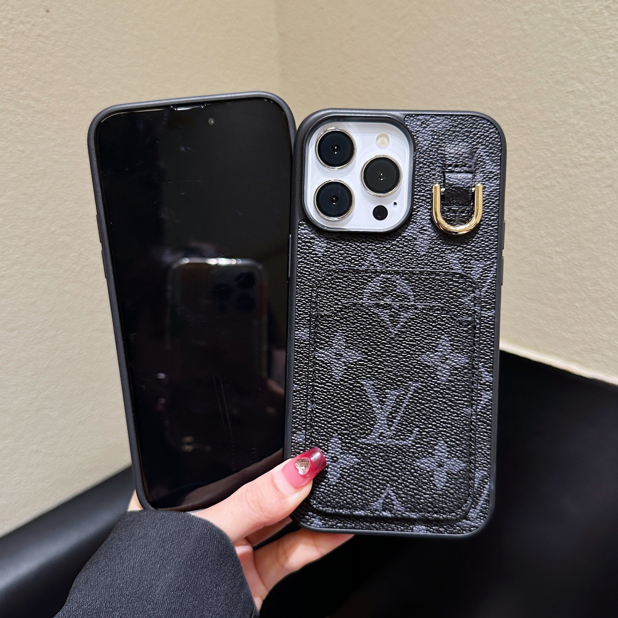 Lou Card Holder Leather iPhone Case - Bestocase