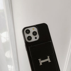 H Card Bag Leather Crossbody iPhone Case - Bestocase