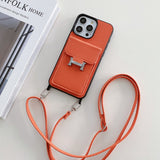 H Card Bag Leather Crossbody iPhone Case - Bestocase