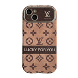 Lou Brown & Black Classic Leather iPhone Case - Bestocase