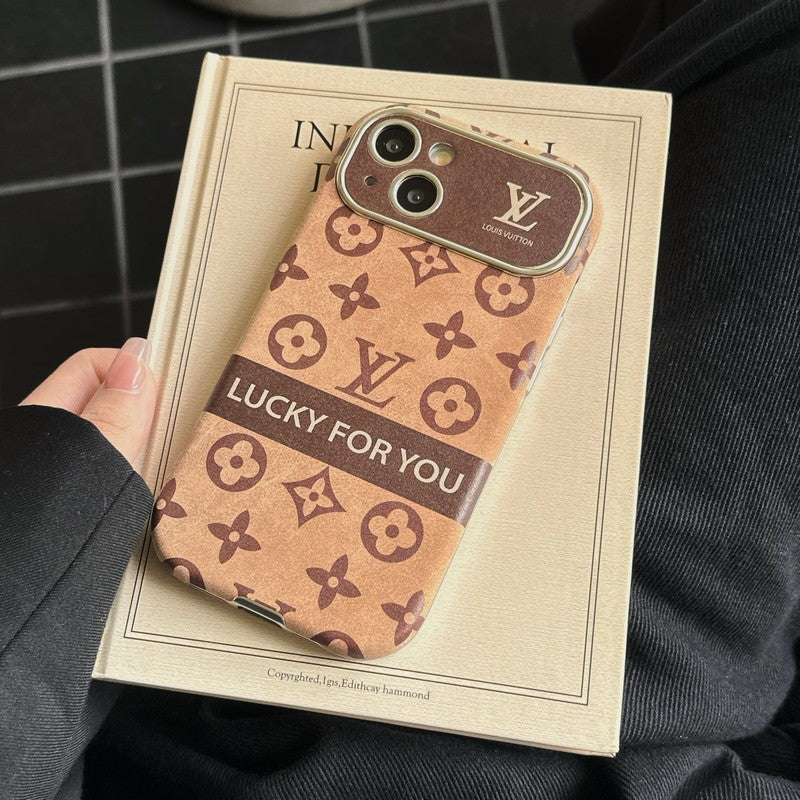 Lou Brown & Black Classic Leather iPhone Case - Bestocase
