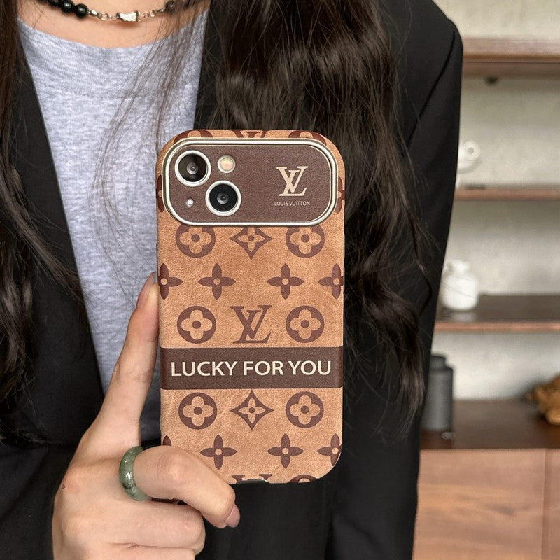 Lou Brown & Black Classic Leather iPhone Case - Bestocase