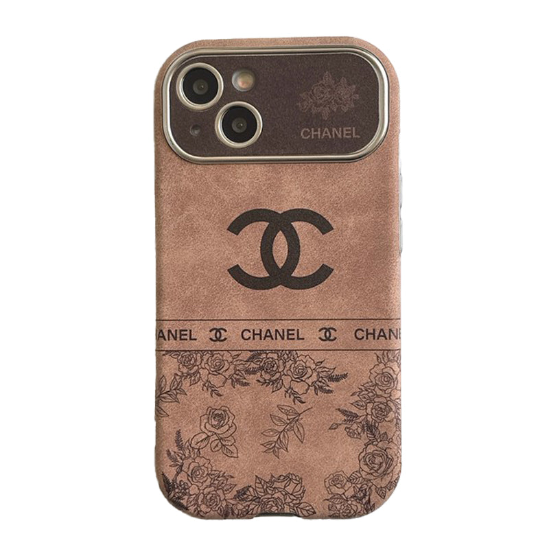 CC White & Brown Color Leather iPhone Case - Bestocase