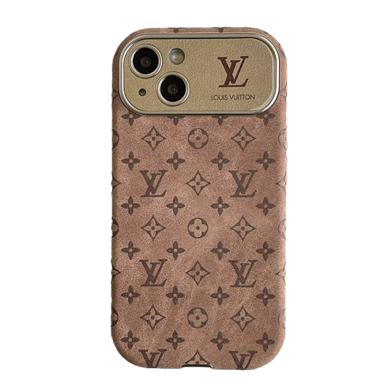 Lou Brown & Black Classic Leather iPhone Case - Bestocase