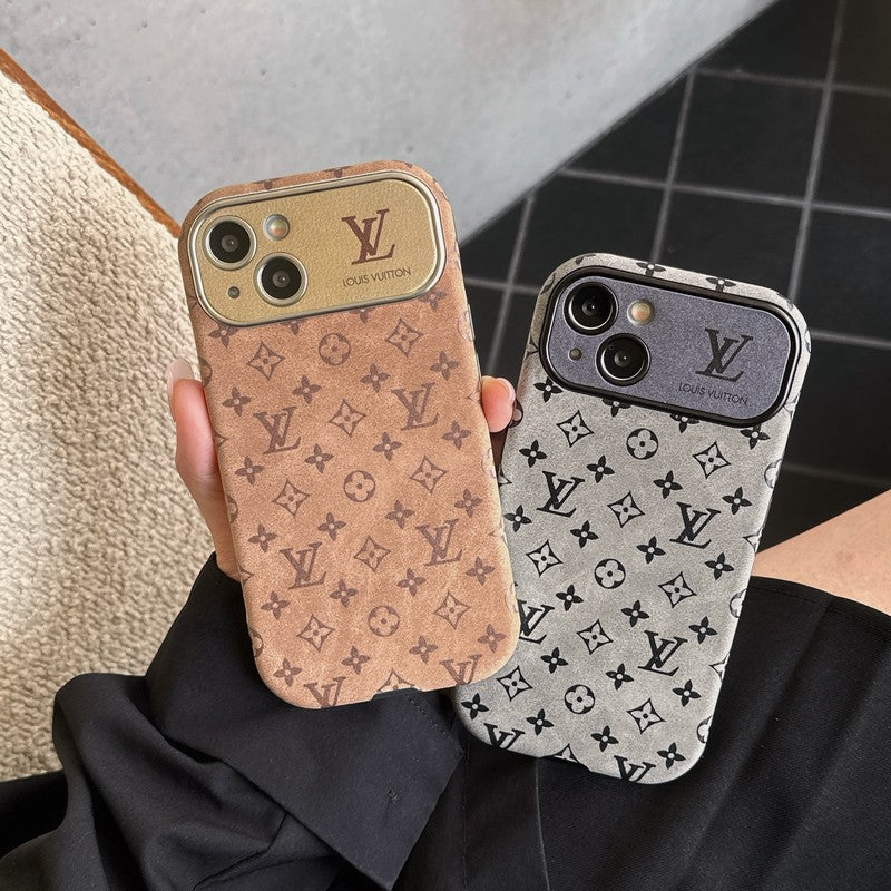 Lou Brown & Black Classic Leather iPhone Case - Bestocase