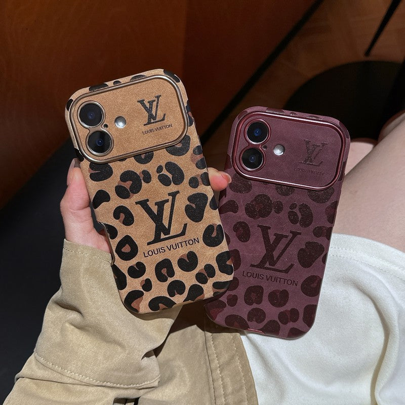 Lou Brown & Purple Color Leather iPhone Case - Bestocase