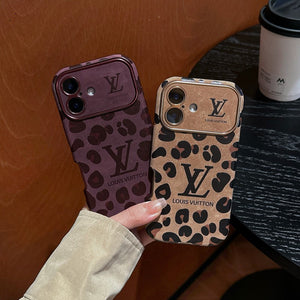 Lou Brown & Purple Color Leather iPhone Case - Bestocase