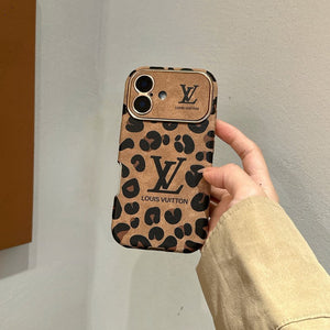 Lou Brown & Purple Color Leather iPhone Case - Bestocase