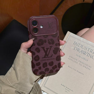 Lou Brown & Purple Color Leather iPhone Case - Bestocase