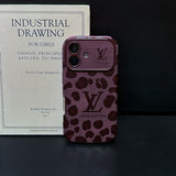 Lou Brown & Purple Color Leather iPhone Case - Bestocase