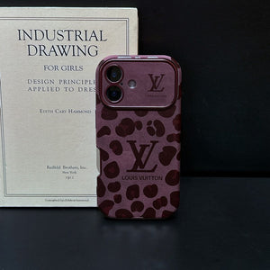 Lou Brown & Purple Color Leather iPhone Case - Bestocase