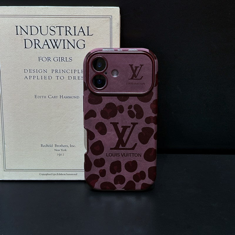 Lou Brown & Purple Color Leather iPhone Case - Bestocase