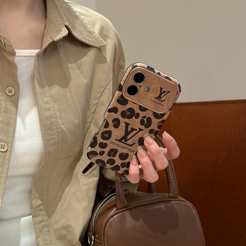 Lou Brown & Purple Color Leather iPhone Case - Bestocase