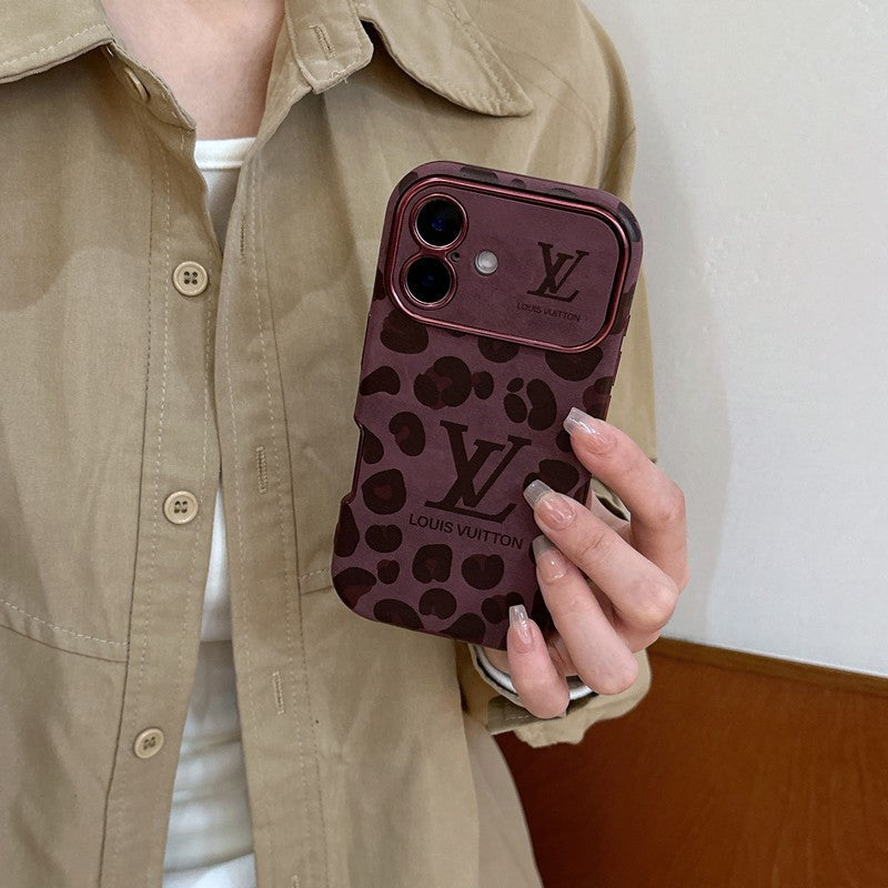 Lou Brown & Purple Color Leather iPhone Case - Bestocase