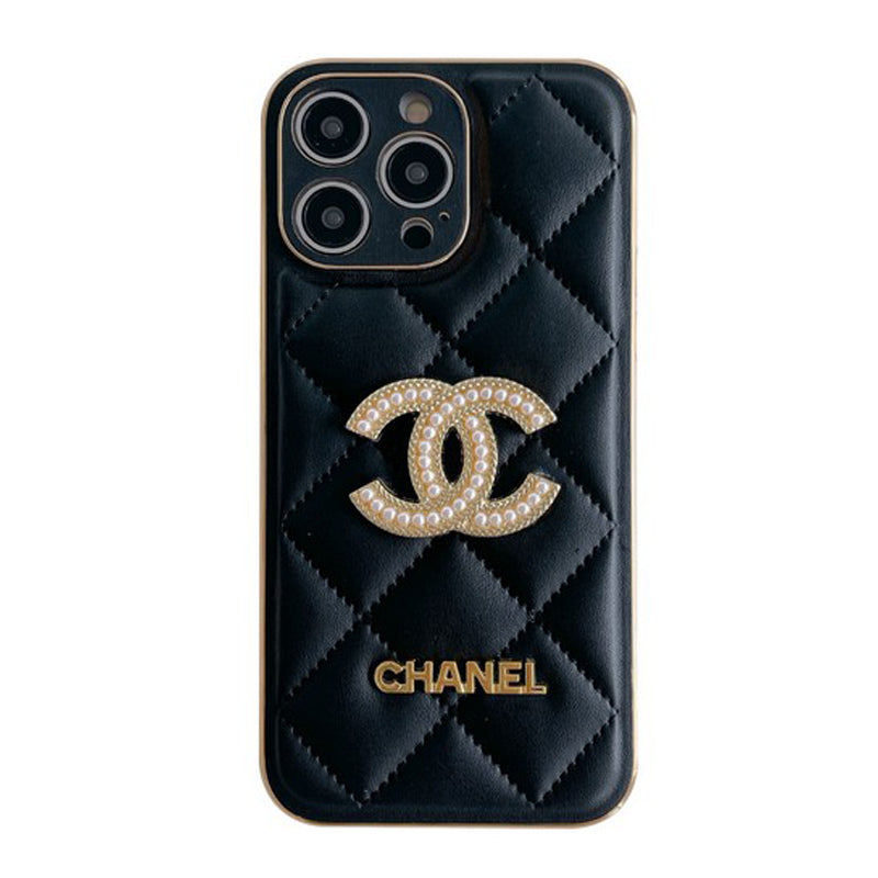 CC Black & White Leather iPhone Case mysite