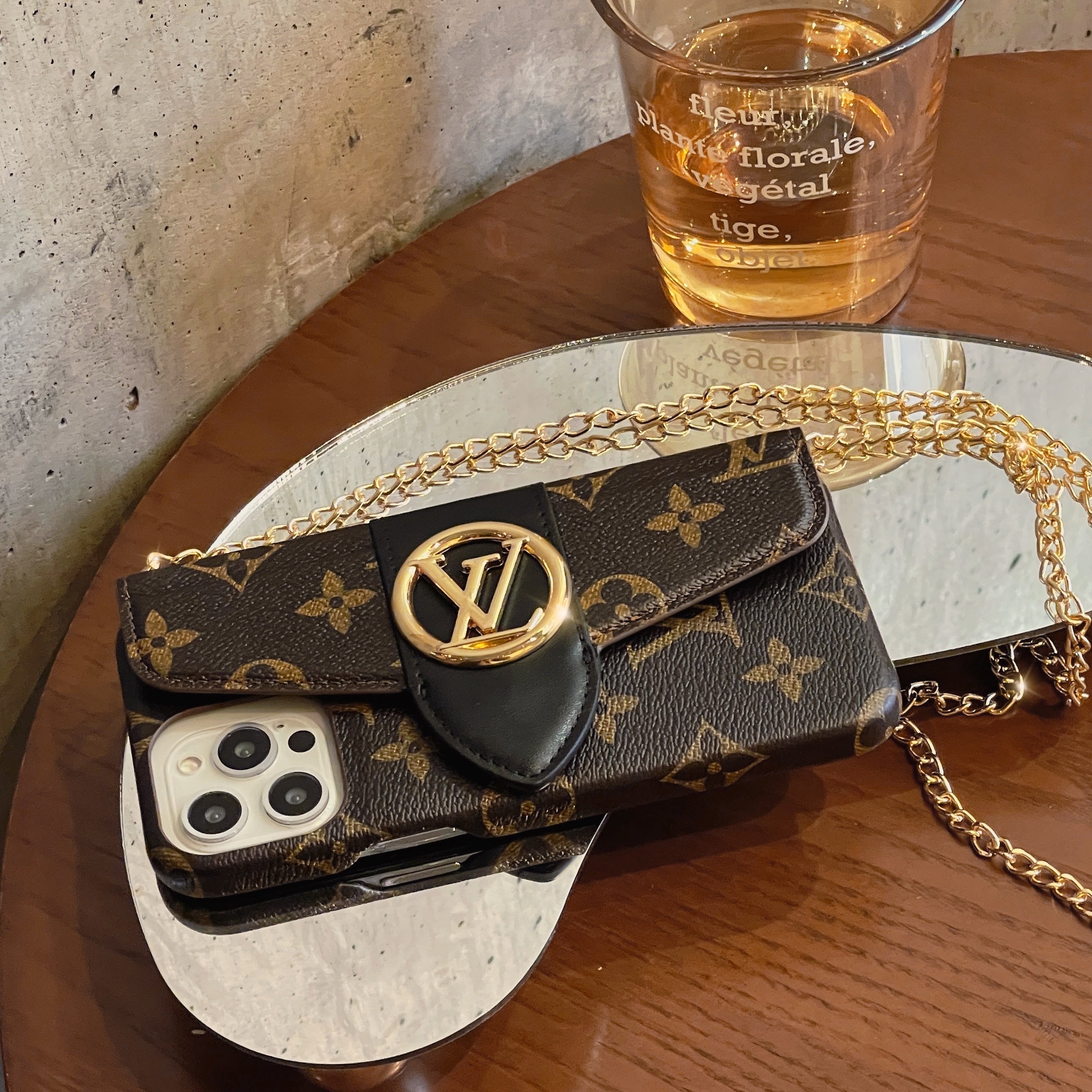 Lou Gold CrossBody Card Holder iPhone Case - Bestocase