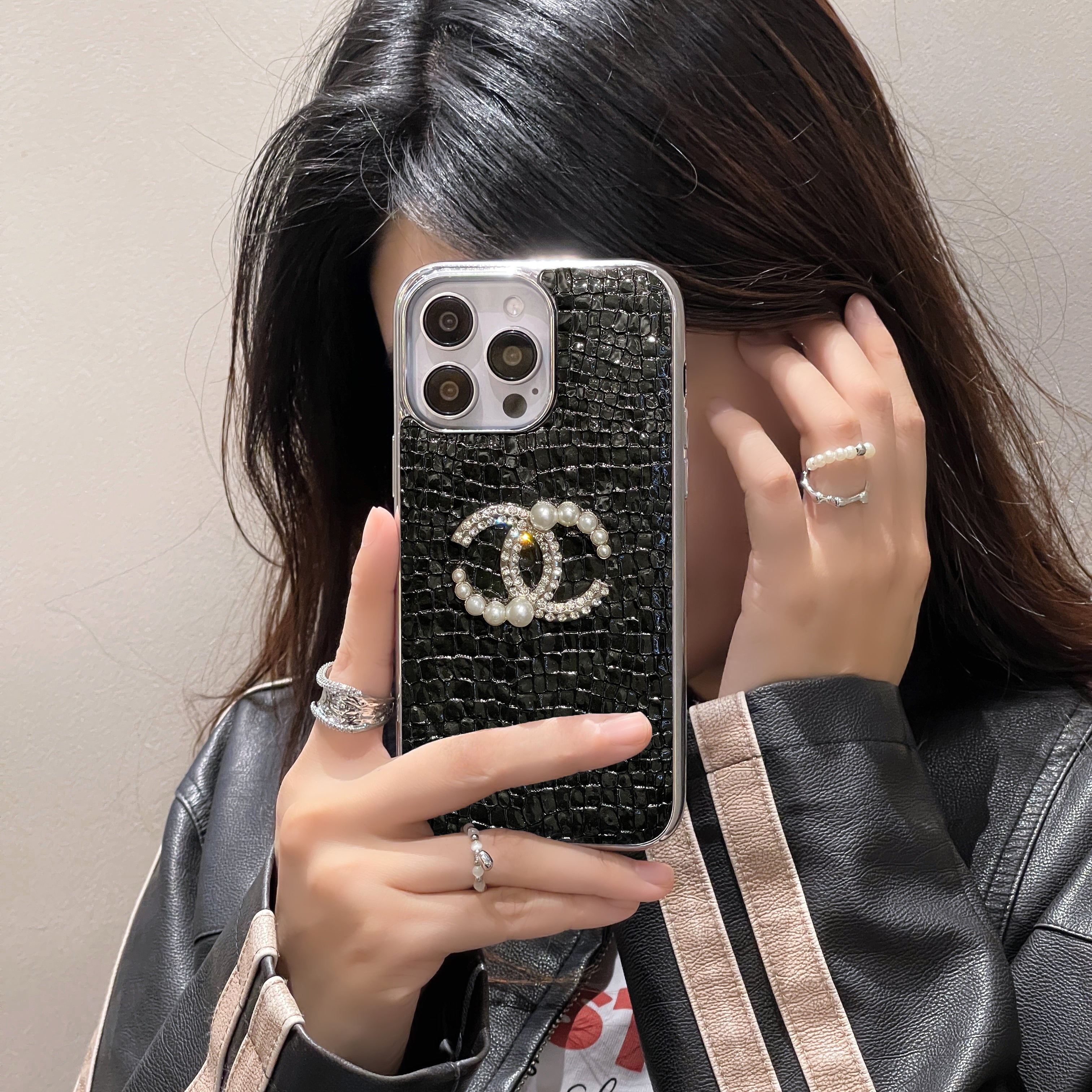 CC Crocodile Leather Pattern iPhone Case - Bestocase