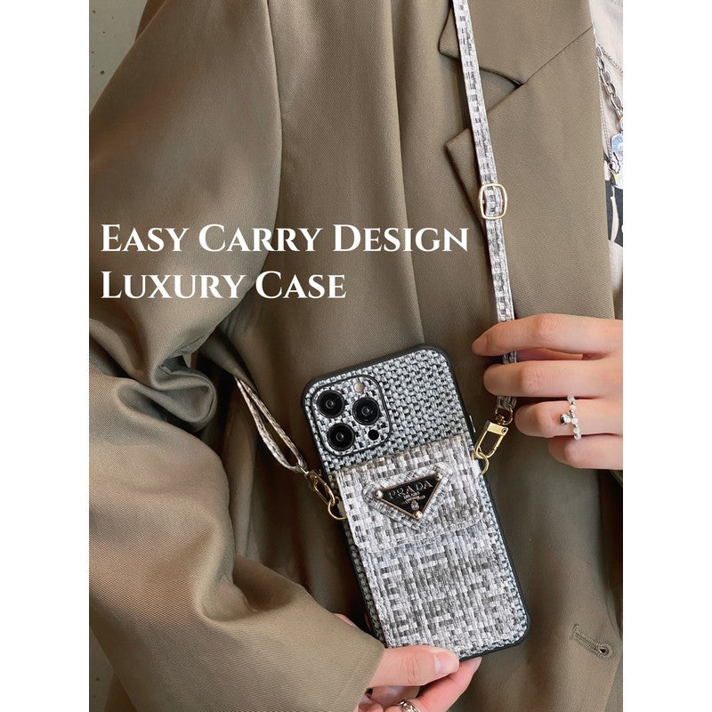 Pra Weave Card Bag Crossbody iPhone Case - Bestocase