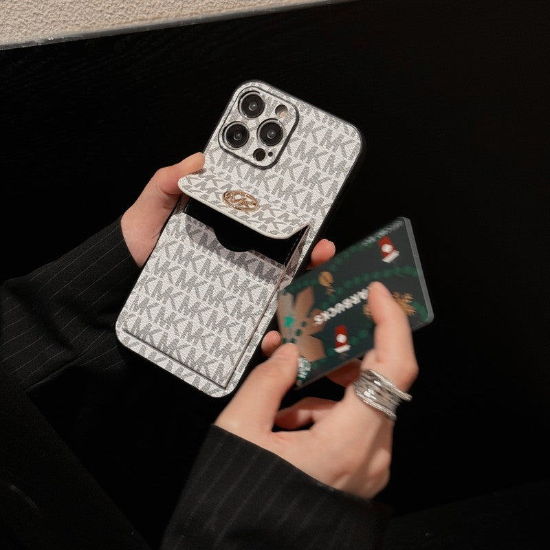 MK Card Bag Gold iPhone Case - Bestocase