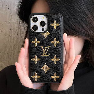 Lou Gold Leather iPhone Case - Bestocase