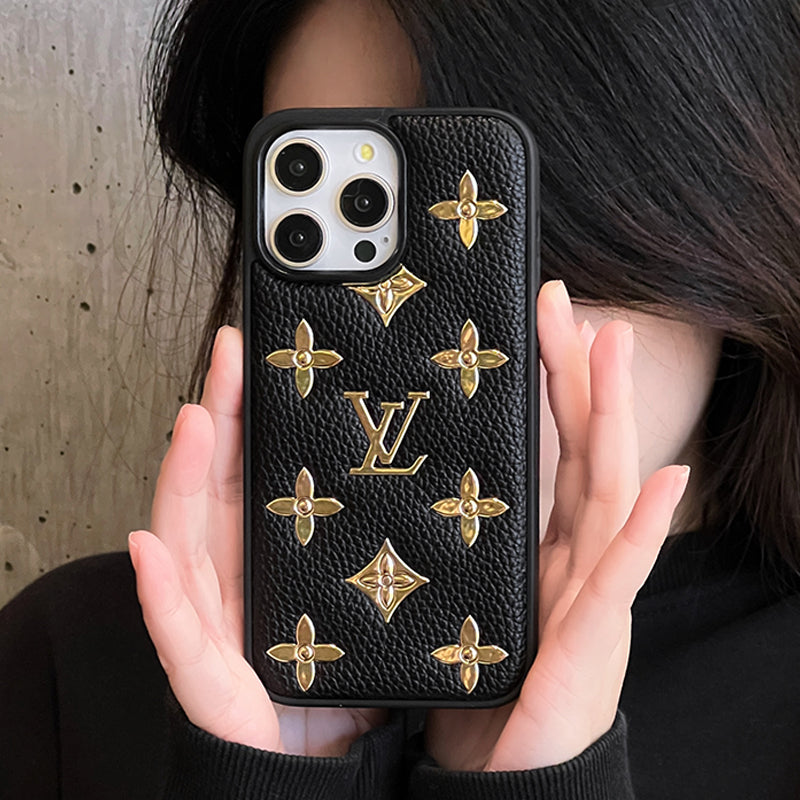 Lou Gold Leather iPhone Case - Bestocase