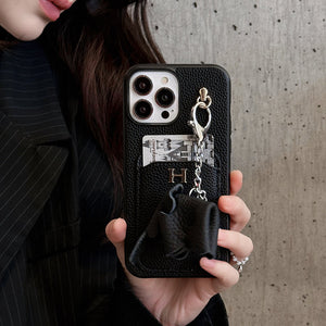 H Card Holder Leather Pendant iPhone Case mysite