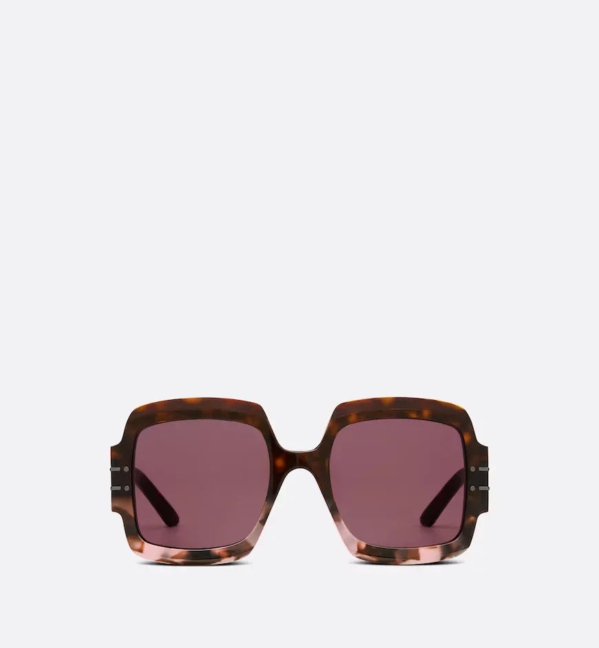 Brown-to-Pink Gradient Tortoiseshell-Effect Square Sunglasses DSGTS1U