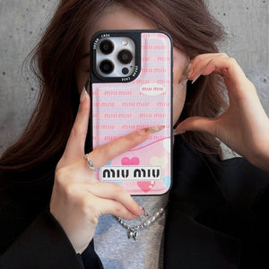 Miu Green & Pink Leather iPhone Case - Bestocase