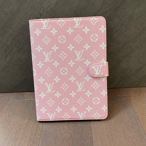 Luxury Canvas Monogram Leather Fresh Summer Theme Pattern Apple iPad case Black - Bestocase