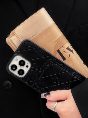 H Leather Card Holder iPhone Case - Bestocase