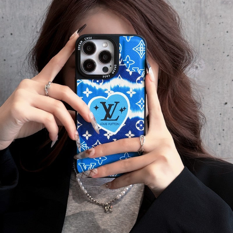Lou Blue Leather iPhone Case - Bestocase