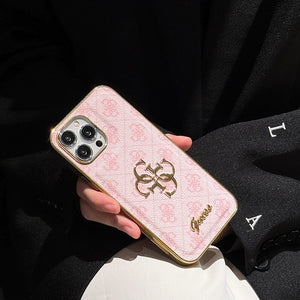 Gue Gold Logo Leather iPhone Case mysite