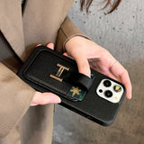 H Card Holder Leather iPhone Case - Bestocase