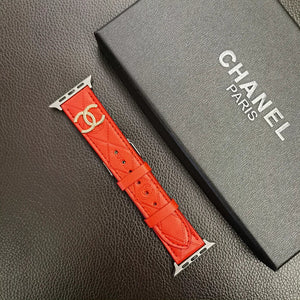 Luxury Gold Monogram 3D Embossed Leather Apple Watch Strap - Bestocase