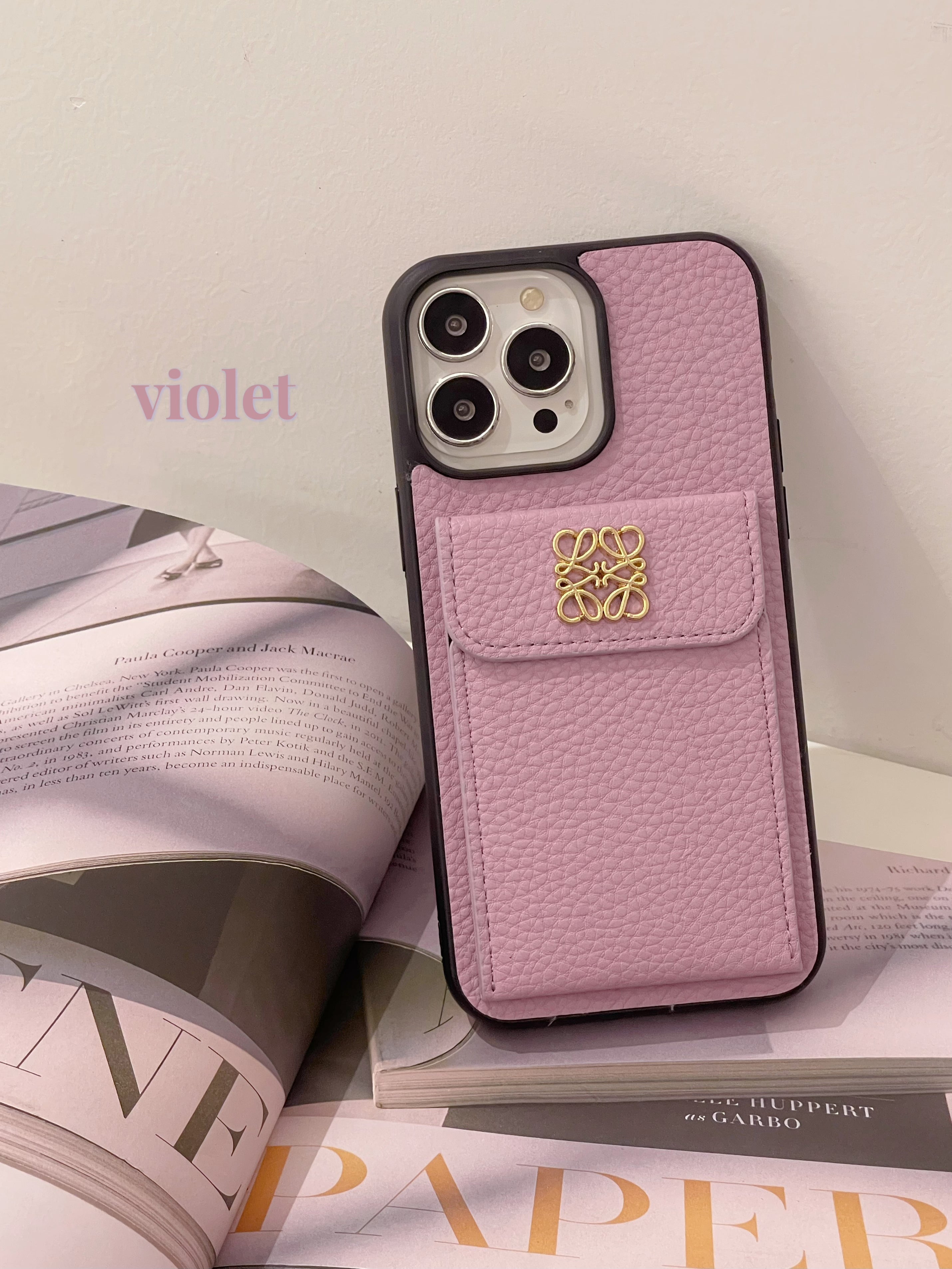 LOEWE iPhone Case With Card Holder Black-QBK240603 - Bestocase